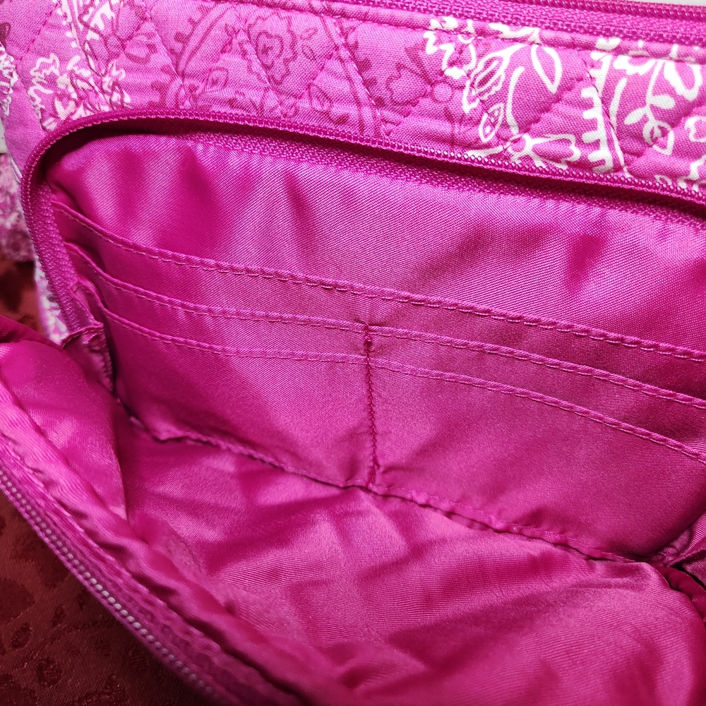 VERA BRADLEY CROSSBODY “STAMPED PAISLEY”PINK Bag - Picture 5 of 6